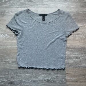 Forever 21 Gray Ribbed Crop Top
